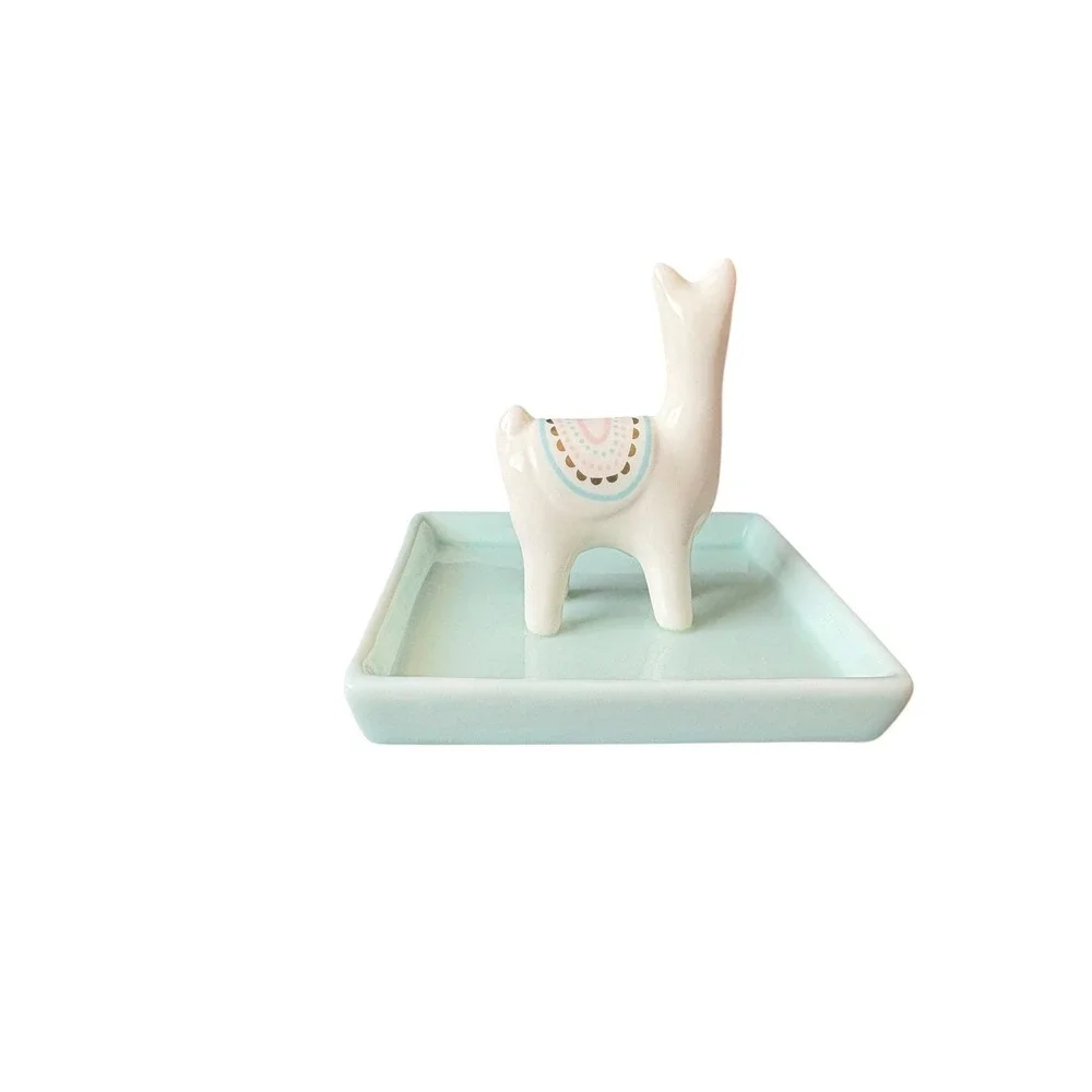 Llama Ring Holder Trinket Dish Ceramic Jewelry Tray 4